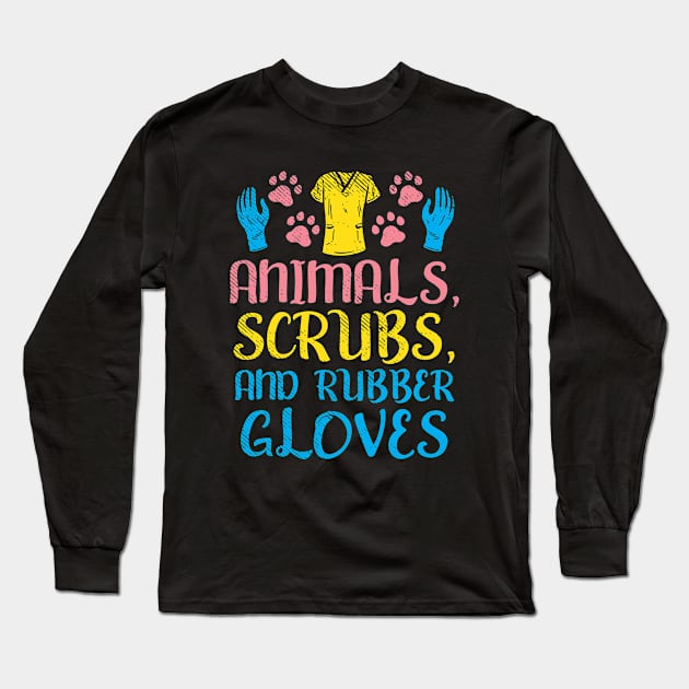 Animals Scrubs And Rubber Gloves Long Sleeve T-Shirt by maxdax